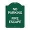 Signmission Designer Series Sign No Parking Fire Escape, Green & White Aluminum Sign, 18" x 24", GW-1824-23743 A-DES-GW-1824-23743 - alternate 1